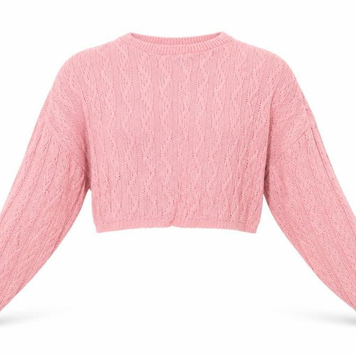 Nasty Gal Womens Pink Cable Knit Pullover Jumper Size 14