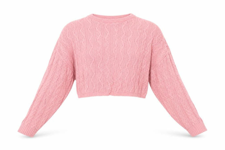 Nasty Gal Womens Pink Cable Knit Pullover Jumper Size 14
