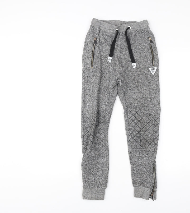 Sonneti Boys Grey Jogger Trousers 10-12 Years Cotton Blend Elastic Waist