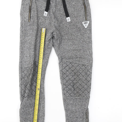 Sonneti Boys Grey Jogger Trousers 10-12 Years Cotton Blend Elastic Waist