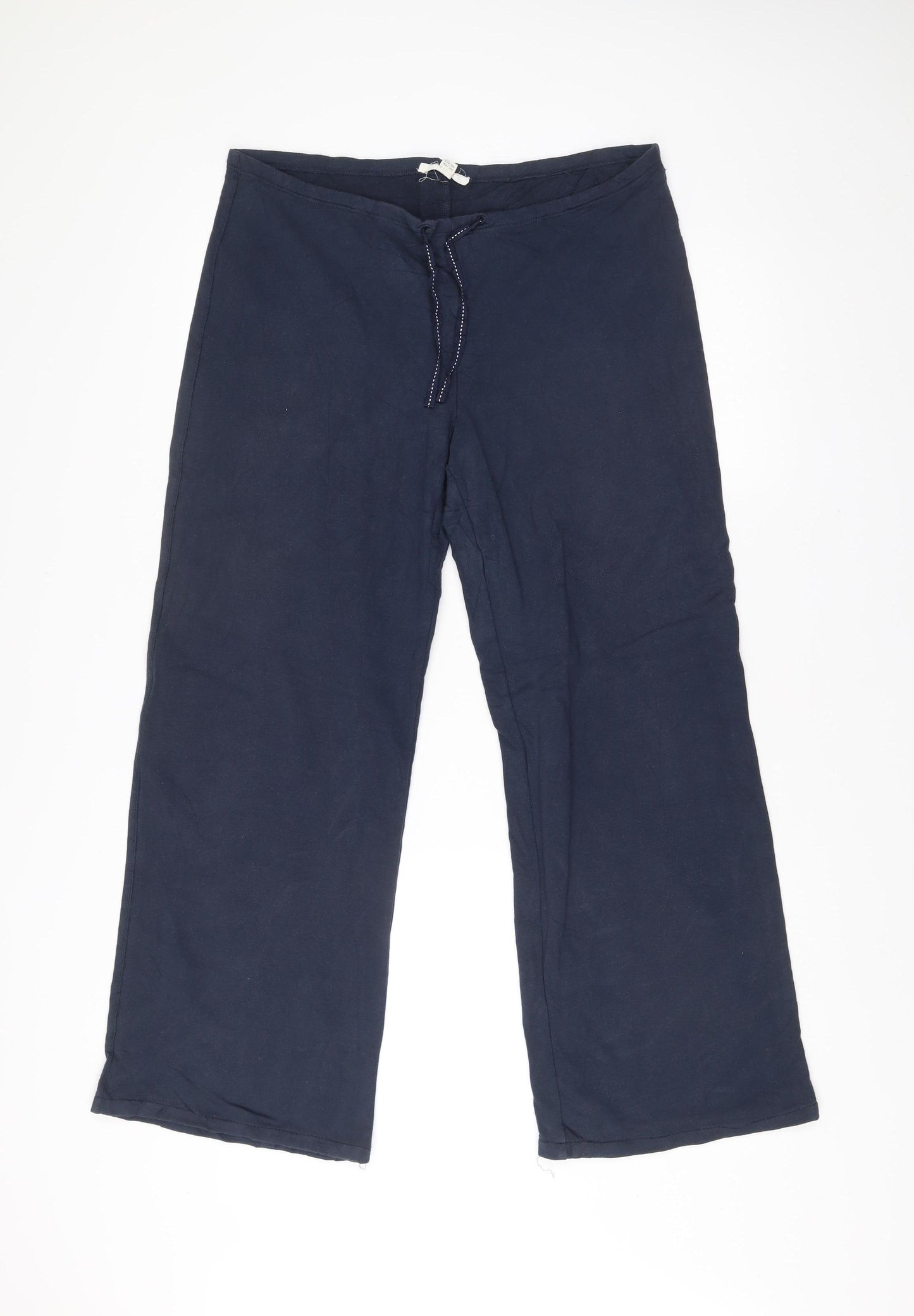 Vanessa Scott Women’s Blue Size 12 Regular Stretch Cotton Trousers