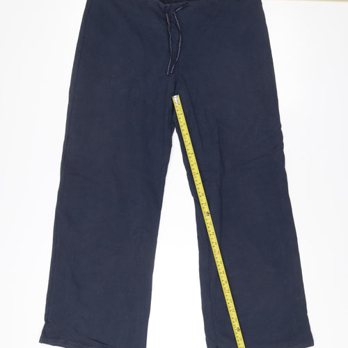Vanessa Scott Women’s Blue Size 12 Regular Stretch Cotton Trousers