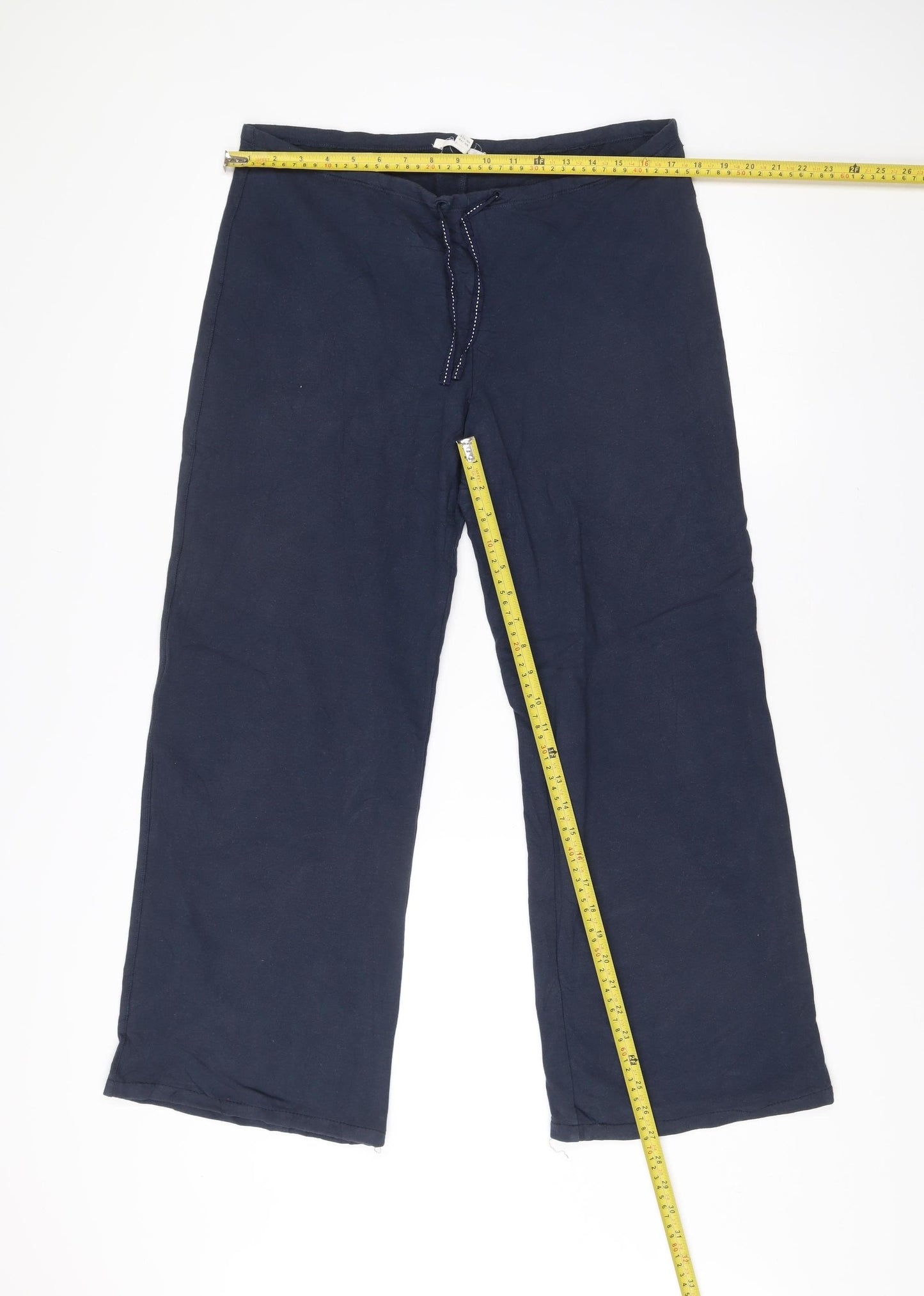Vanessa Scott Women’s Blue Size 12 Regular Stretch Cotton Trousers