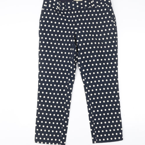 Banana Republic Women Blue Polka Dot Chino Trousers Size 10 Slim Fit