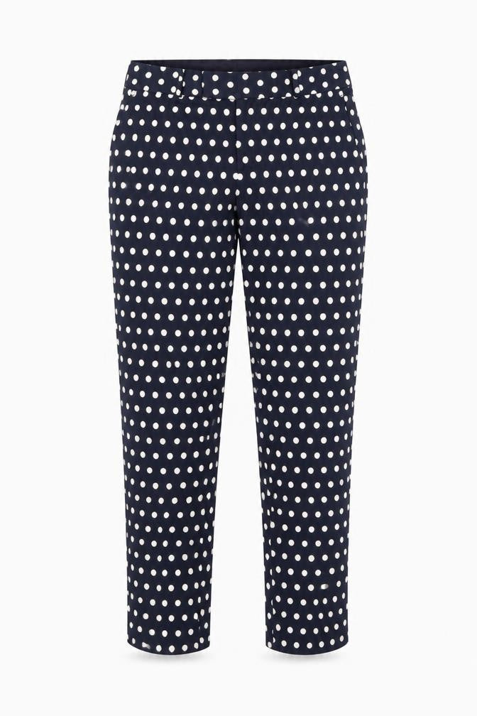 Banana Republic Women Blue Polka Dot Chino Trousers Size 10 Slim Fit