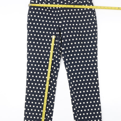 Banana Republic Women Blue Polka Dot Chino Trousers Size 10 Slim Fit