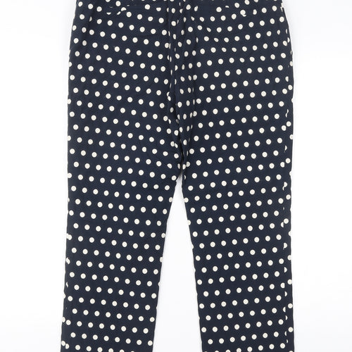 Banana Republic Women Blue Polka Dot Chino Trousers Size 10 Slim Fit