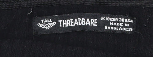 Threadbare Womens Black Size 10 Tall Cropped Off Shoulder Blouse