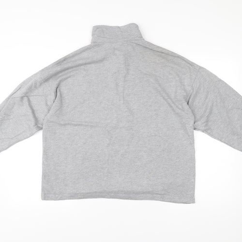 ASOS DESIGN Women Grey Size 8 Pullover Sweatshirt 1/4 Zip Logo