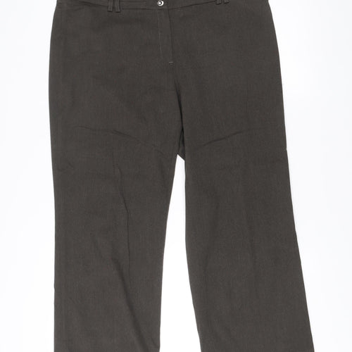 Steilmann Women’s Brown Size 18 Straight Leg Trousers Office Casual