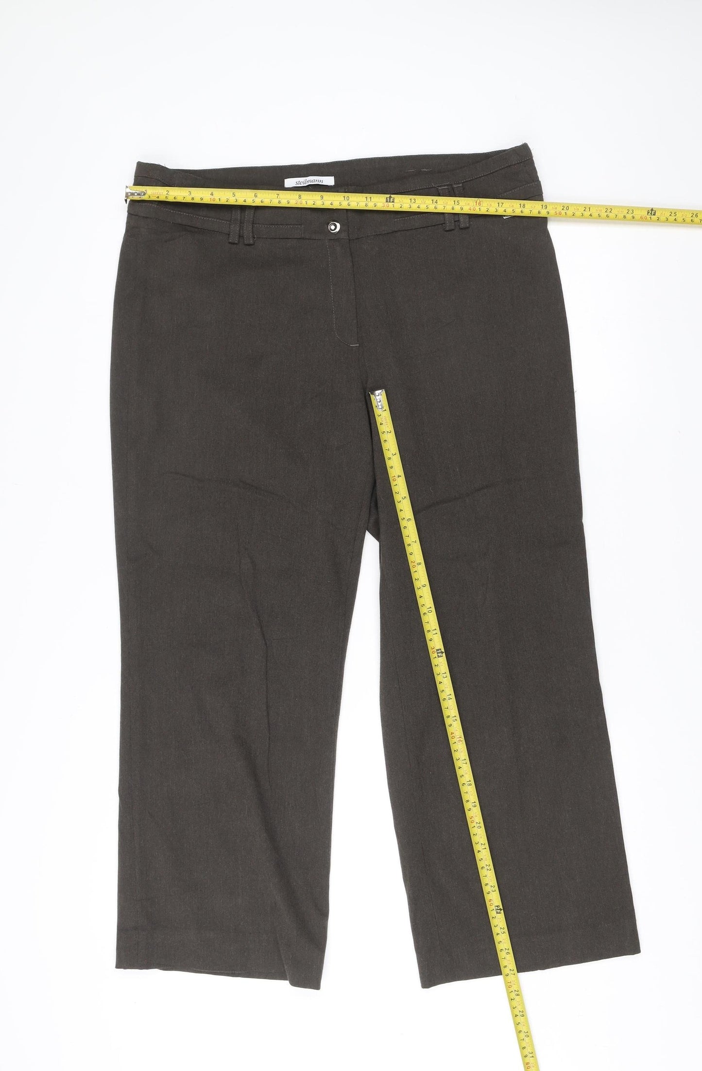 Steilmann Women’s Brown Size 18 Straight Leg Trousers Office Casual