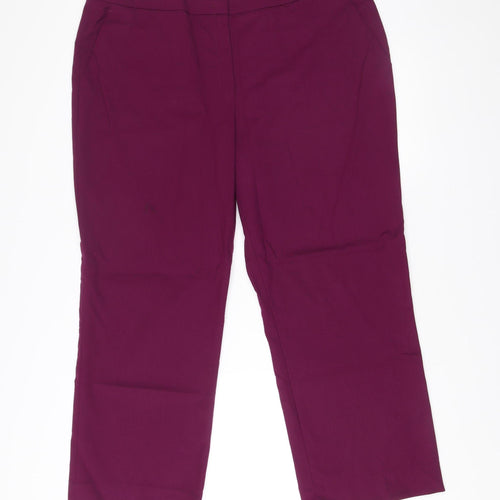 Escada Womens Purple Dress Pants Size 16 Straight Leg Trousers