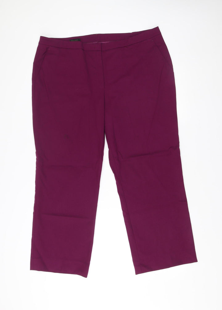 Escada Womens Purple Dress Pants Size 16 Straight Leg Trousers