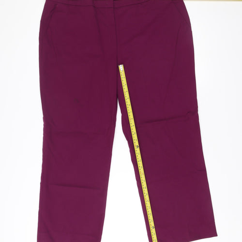 Escada Womens Purple Dress Pants Size 16 Straight Leg Trousers
