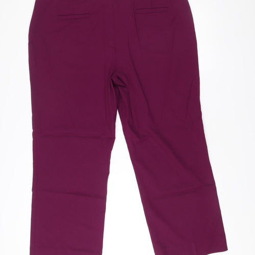 Escada Womens Purple Dress Pants Size 16 Straight Leg Trousers
