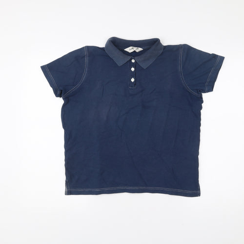 Jumper Men’s Blue Polo Shirt S 100% Cotton Casual Short Sleeve