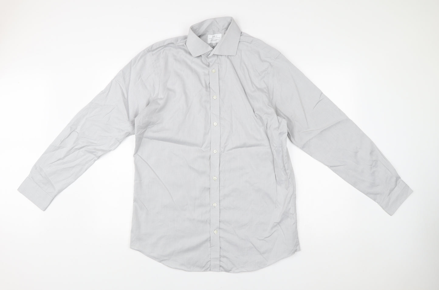 John Lewis Men’s Grey Slim Fit Dress Shirt 16in Collar Business Formal