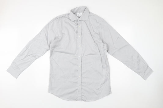 John Lewis Men’s Grey Slim Fit Dress Shirt 16in Collar Business Formal