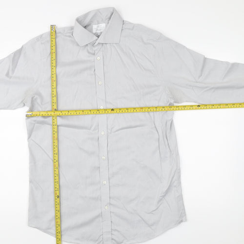 John Lewis Men’s Grey Slim Fit Dress Shirt 16in Collar Business Formal