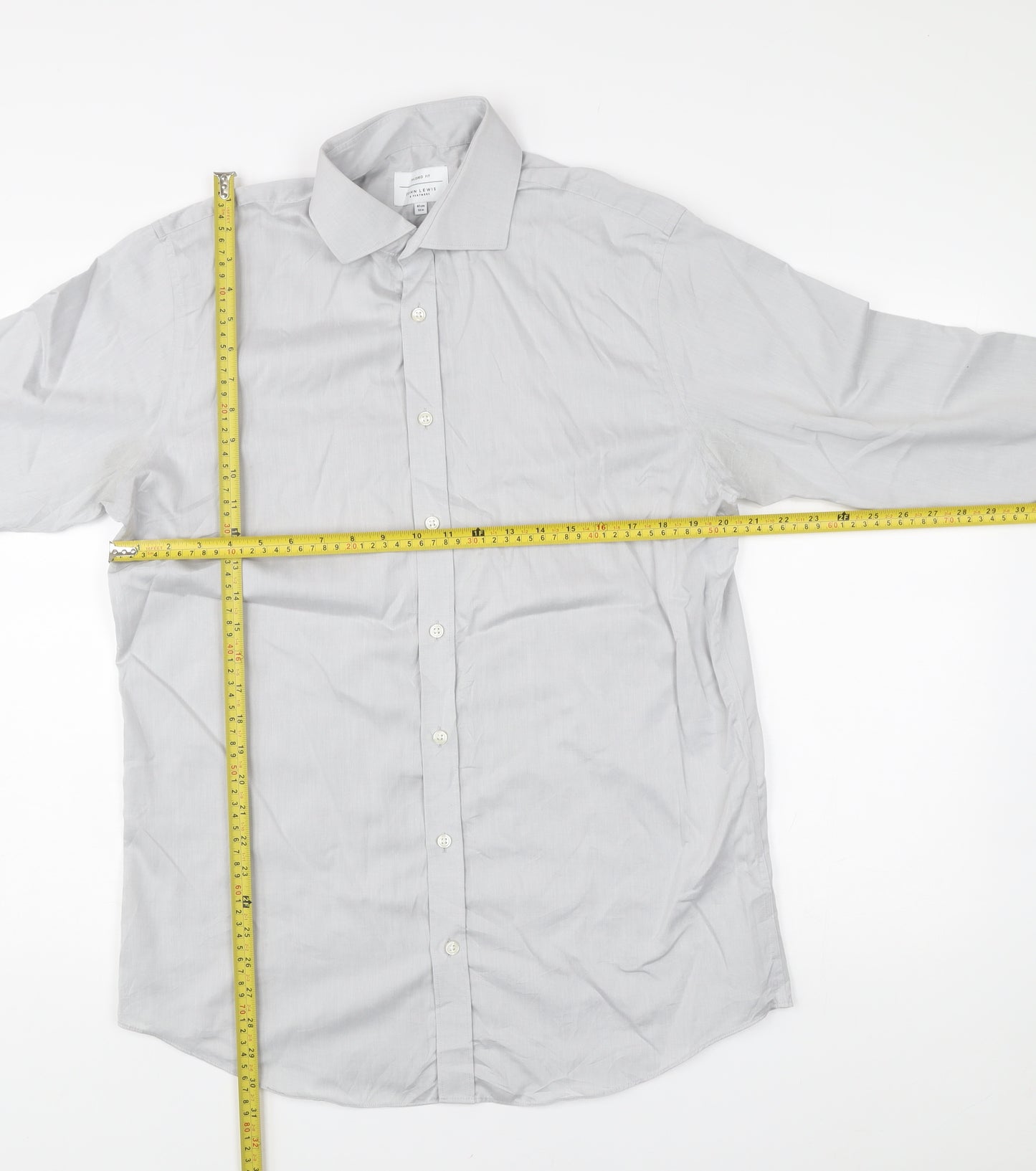 John Lewis Men’s Grey Slim Fit Dress Shirt 16in Collar Business Formal