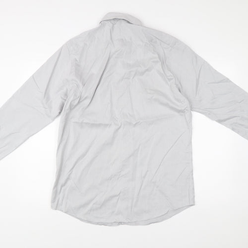 John Lewis Men’s Grey Slim Fit Dress Shirt 16in Collar Business Formal