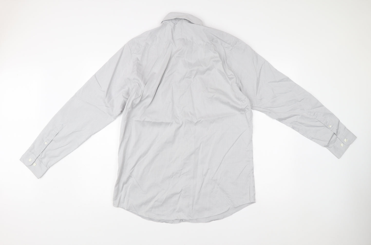 John Lewis Men’s Grey Slim Fit Dress Shirt 16in Collar Business Formal