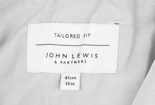 John Lewis Men’s Grey Slim Fit Dress Shirt 16in Collar Business Formal