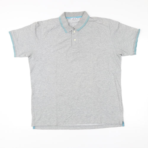 Uniqlo Men’s Grey Polo Shirt Size L Short Sleeve Cotton Blend