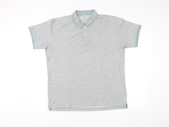 Uniqlo Men’s Grey Polo Shirt Size L Short Sleeve Cotton Blend