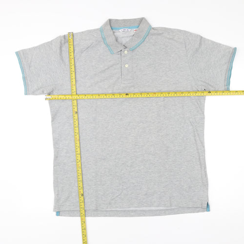 Uniqlo Men’s Grey Polo Shirt Size L Short Sleeve Cotton Blend