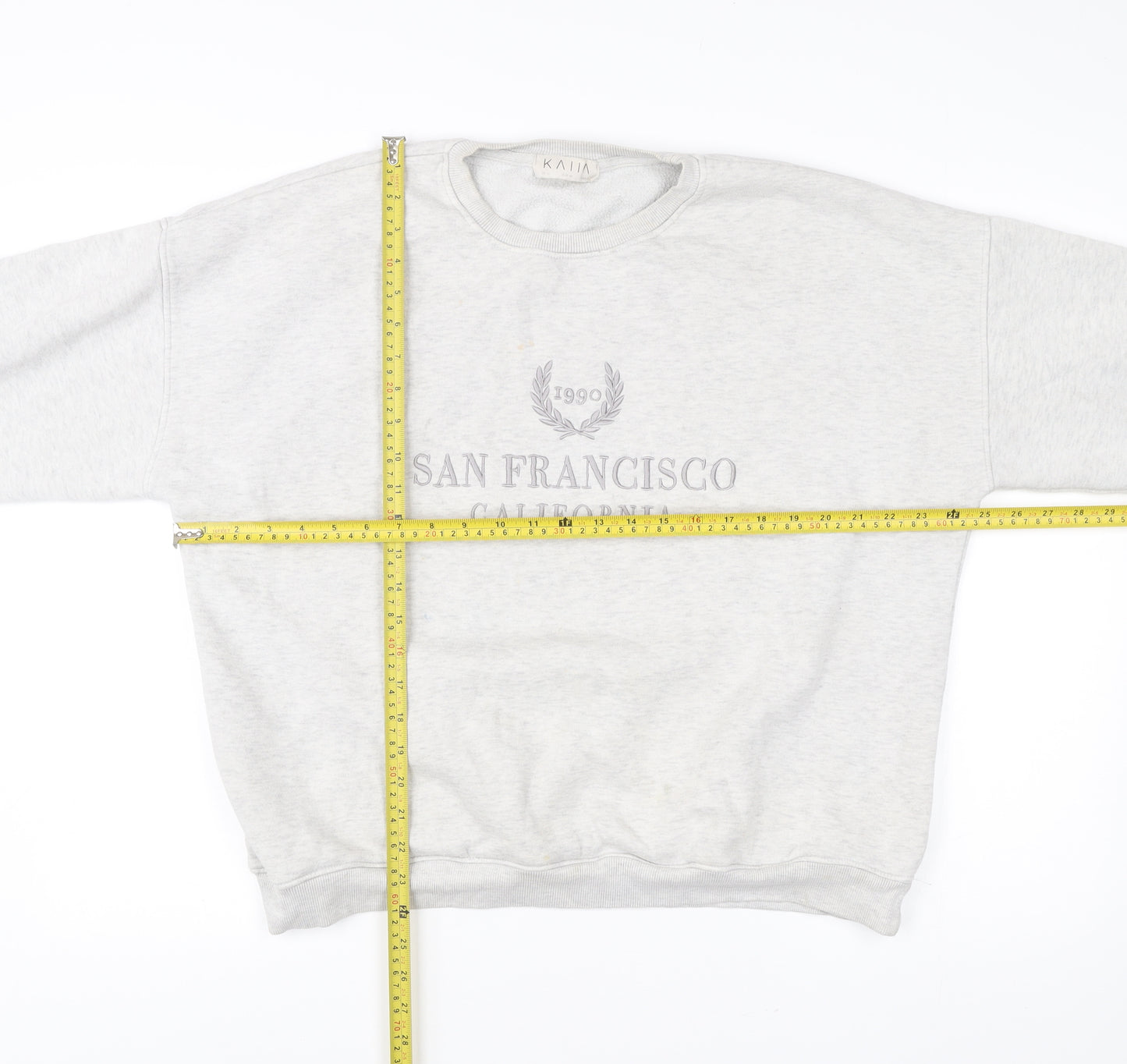 Kaiia Womens Grey Pullover Sweatshirt Size 12 San Francisco Logo