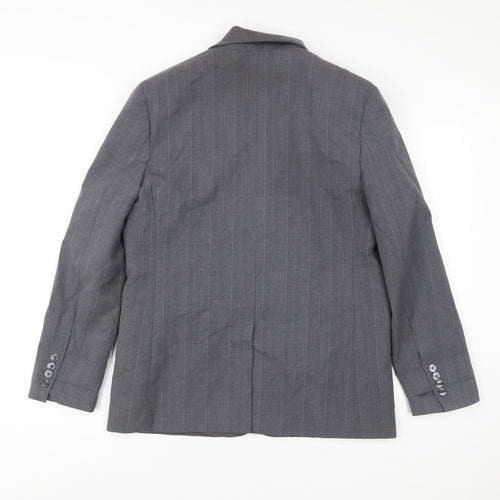 MNG Men’s Grey Striped Blazer Jacket Size S Regular Fit Smart