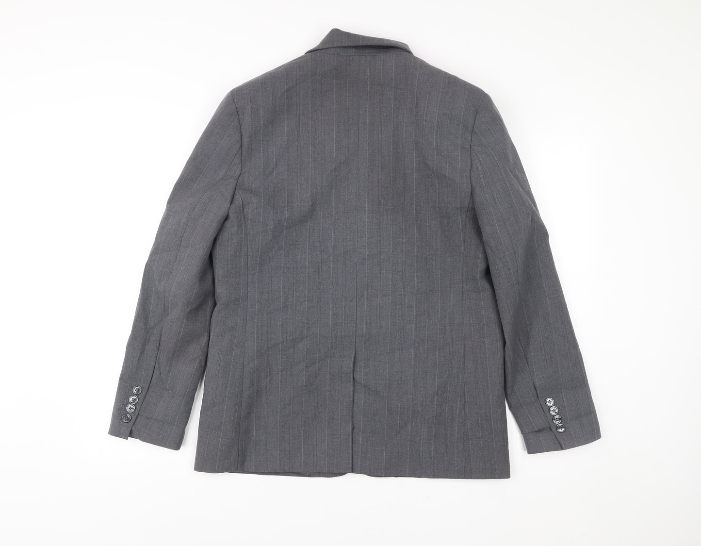 MNG Men’s Grey Striped Blazer Jacket Size S Regular Fit Smart