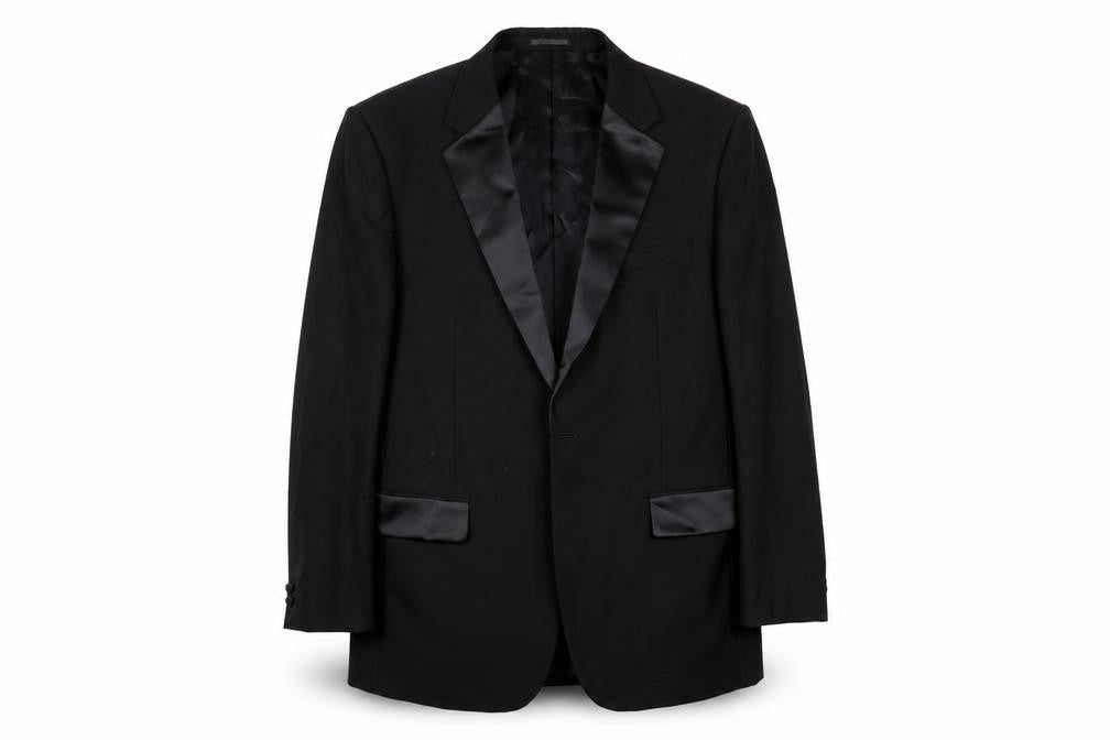 Front view of Brook Taverner Men’s Black 42L Tuxedo Jacket Shawl Lapel Formal