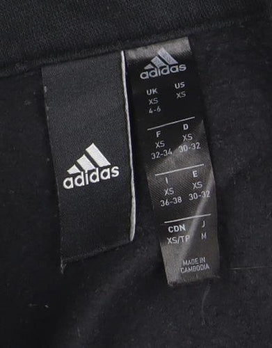 Adidas Women’s Black XS Full Zip Sweatshirt Jacket Slim Fit