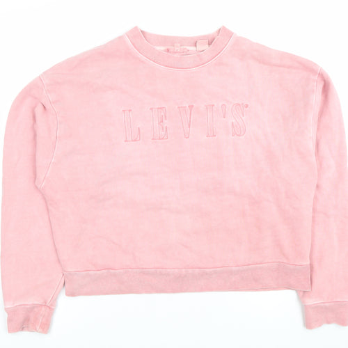Levi's Womens Pink Embroidered Logo Pullover Sweatshirt XS