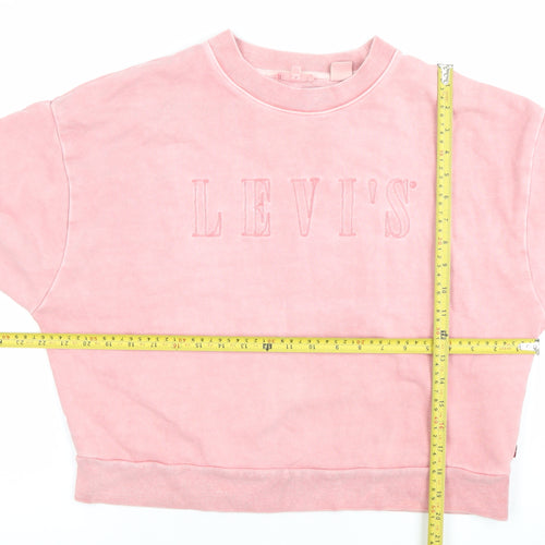 Levi's Womens Pink Embroidered Logo Pullover Sweatshirt XS
