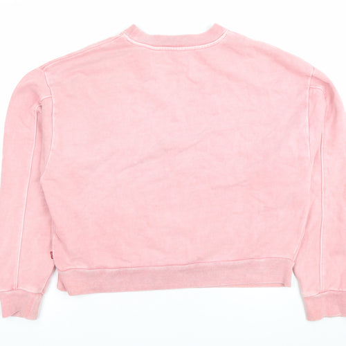 Levi's Womens Pink Embroidered Logo Pullover Sweatshirt XS