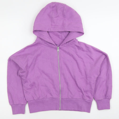 Next Girls Purple Full Zip Hoodie 8 Years Cotton Blend Casual