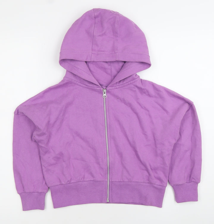 Next Girls Purple Full Zip Hoodie 8 Years Cotton Blend Casual