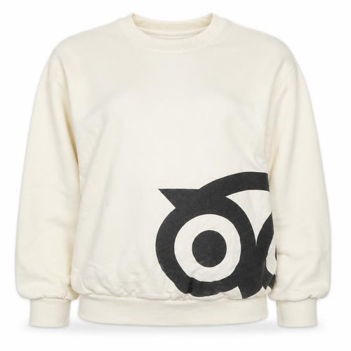 EVERYBODY.WORLD Women Ivory Cotton Logo Sweatshirt Size S