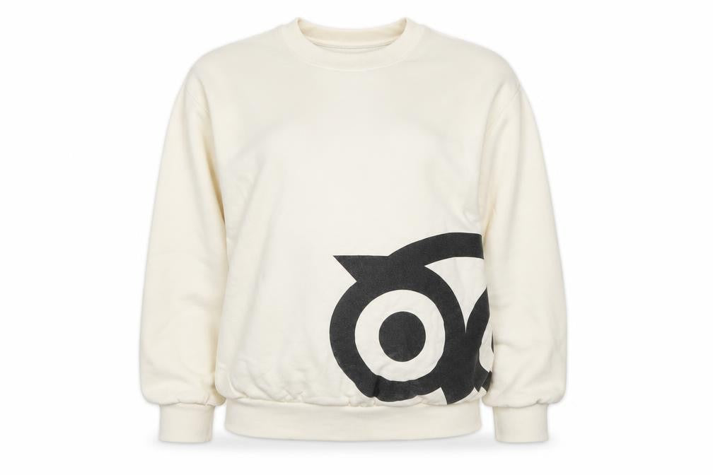 EVERYBODY.WORLD Women Ivory Cotton Logo Sweatshirt Size S