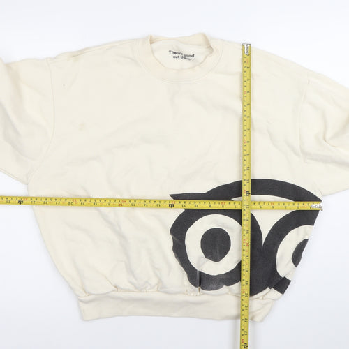 EVERYBODY.WORLD Women Ivory Cotton Logo Sweatshirt Size S
