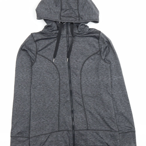 F&F Womens Grey Full Zip Hoodie Size 10 Slim Fit Sportswear