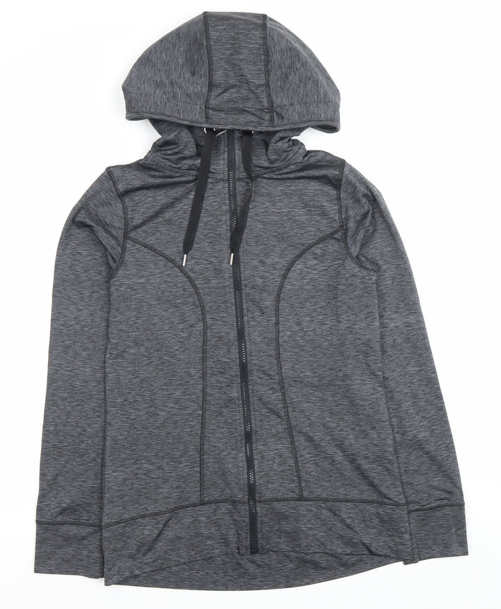 F&F Womens Grey Full Zip Hoodie Size 10 Slim Fit Sportswear