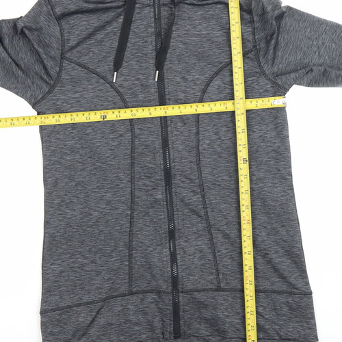 F&F Womens Grey Full Zip Hoodie Size 10 Slim Fit Sportswear