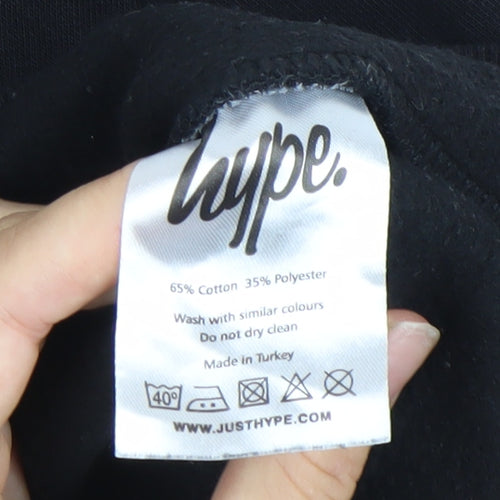 Hype Boys Black Sweatshirt 13 Years Crew Neck Pullover Logo Jumper