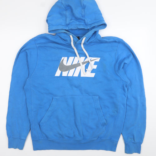 Nike Men’s Blue Pullover Hoodie Small Regular Logo Sportswear