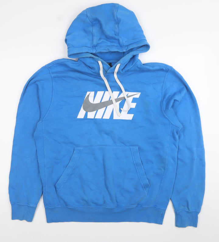 Nike Men’s Blue Pullover Hoodie Small Regular Logo Sportswear