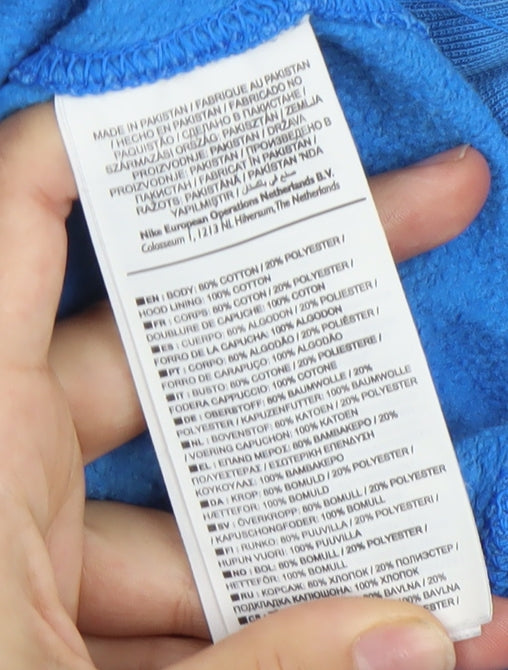 Nike Men’s Blue Pullover Hoodie Small Regular Logo Sportswear